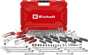 Einhell - Maletín de herramientas de 233 piezas (trinquetes, llaves combinadas, juego de brocas, enchufes, extensiones, uso versátil, compatibilidad de máquinas)
