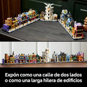 Harry Potter Tiendas Mágicas del Callejón Diagon Maqueta para Adultos y 12 Micro Figuras de Colección, Autobús Noctámbulo, Regalo para Mujeres y Hombres, Decoración Dormitorio, Set de Magia 76444