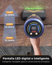 Proscenic Aspiradora sin Cable 55 kPa/650W/70 Min, Autoportante
