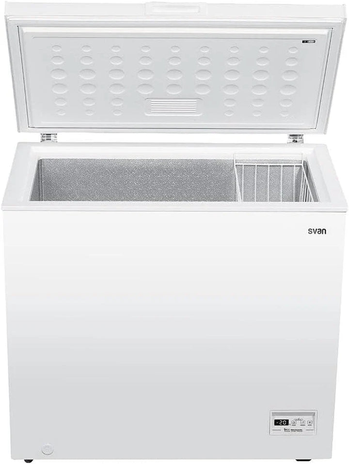 Svan Congelador horizontal Blanco SCH2002EDC. Capacidad 198 Litros, 1 Cesta, Bajo nivel Sonoro, Eficiencia Energética Clase E