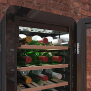 Cecotec Vinoteca 30 Botellas Retro Bolero Grandsommelier Origin Duo 30 Hit Beige. Acabado En Negro Con 2 Zonas De Temp. (5-12ºC, 12-20ºC), Control Led, NoFrost, Estantes Madera, Luz Interior