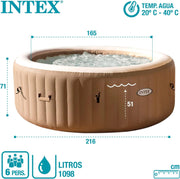Intex 28428EX Spa hinchable, Beige, 6 Personas