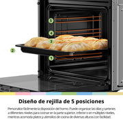 COMFEE' Horno Pizza Eléctrico Empotrable Multifunción, Convección, 1 Bandeja y 1 Rejilla, Limpieza Aquactiva, 70L, 7 Funciones, Ventilador de, Cavidad Esmaltada, Puerta Fría, CBO70M80D2-BK [Clase A]