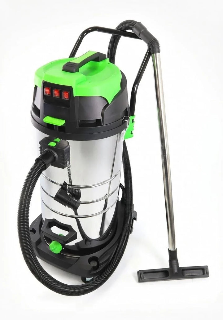 Aspiradora industrial seco y humedo 3600 W triple motor acero inox. 100 L