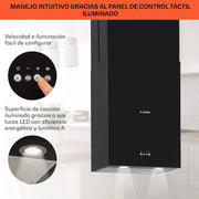 Klarstein Campana Isla Cocina, Extractor para Islas, Campana Techo Flujo Aire 641m³/h, Temporizador, Extractora Isla Regulable, Humos 3 Modos y Filtros de Carbón Activo