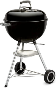 Weber Grill Węglowy Weber Original Kettle Premium, Pokryty Emalią Porcelanową, Powierzchnia Grillowania 57cm, System Czyszczenia One-Touch, Termometr w Pokrywie, Stojak Trójnożny, Kółka, Czarny