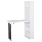 Escritorio de Ordenador de Pared – Mesa de Estudio Abatible con Pizarra y Estantería, Blanco