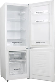 VOK Frigorífico Combi 154L EVR-154DEW, 142 cm Altura x 48,3 cm Ancho, Clase E, Bajo Nivel Sonoro 39 dB, Puerta Reversible, Estanterías Cristal Reforzado, Blanco