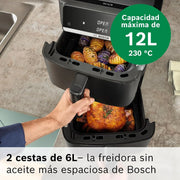 Bosch, Freidora de aire de doble cesta, Serie 6, 12L, MAFD661B0