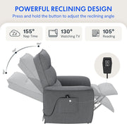 FLEXISPOT Sillón de Relax Eléctrico con Respaldo Ajustable, Reclinable de 105° a 155°, Sillon Reclinable, Sofá Relax Ergonómico Sillón para Dormitorio, Salón y Cine en casa (Gris Oscuro)