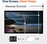 MESWAO 15.6 Pulgadas Tablet, 2025 Newest Mes-B3 Grande Tablet con Pantalla IPS, Helio G99 Octa-Core, 6GB RAM+128GB ROM(1TB TF), 12000mah, BT5.0, 2.4G/5G WiFi, Android 14, 32MP CÁMARA