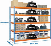 Simon Rack Estantería Industrial 2500x1200x600 mm - Ecoforte