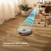 Cecotec Robot Aspirador con IA y Base Autovaciado de 3L Conga Y90 Pearl