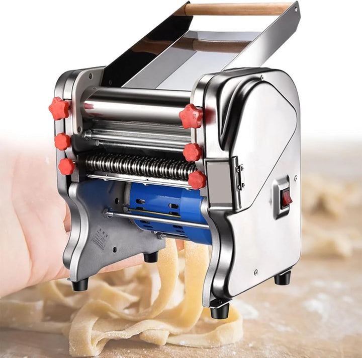 Laminadora de Rodillo de Masa Comercial Máquina Eléctrica de Rodillo de Masa para Pizza de 20 cm 550 W Automáticamente Adecuada para Equipos para Hacer Fideos, Pizza, Pan y Pasta