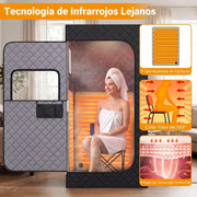 COSTWAY Tienda para Sauna de Infrarrojos con Silla Plegable