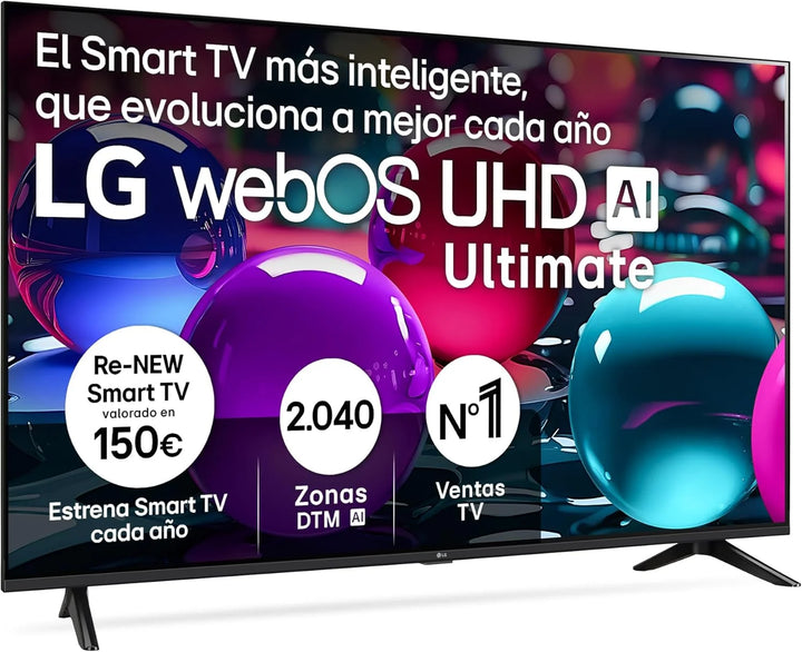 50UA73006LA - TV 50", UHD 4K, WebOS 25, Ultimate IA, HDR10 Pro, Super Upscaling, Dolby Digital Plus, Google Assistant, Negro