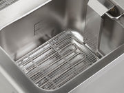 METRO Professional Freidora Doble GDF5028, Acero Inoxidable SS304, 2x 8 L, con Grifo, Regulador de Temperatura, Zona Fría, Plateado