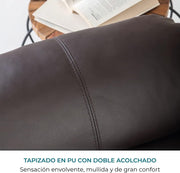 Don Descanso - Sillón Masaje Relax Calor Trevi Negro Reclinable 160º con 8 Motores Silenciosos, Calor Lumbar, Sist. Masaje 4 Zonas y Acabado en PU Anti-Cuarteo [Incluye Mando]. Ideal Gente Mayor