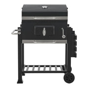 Barbacoa De Carbón Arnad Con 3 Estantes Acero 105x114x48cm - Negro [casa.pro]