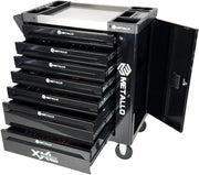 Metallo XXL - Carro de herramientas profesional con ruedas (7 cajones), color negro