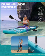 Tabla de Paddle Surf Hinchable 335cm con Accesorios Incluidos de Primera Calidad, Remo Ajustable, Bomba de Mano, Mochila de Transporte. 335 x 86 x 15 cm, Soporta hasta 181Kg
