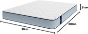 Cecotec Colchón Viscoelástico Flow ViscoCare 1900 90x200cm.Multicapa, Altura 21 cm, Núcleo FoamTech, Firmeza Alta, Capa Viscoelástica ViscoCare, Tejido PureCare, Doble Cara AllPerfect, Azul