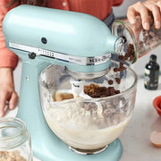 KitchenAid Batidora amasadora - Artisan - Robot de Cocina con Cabezal Inclinable - Amasadora con 5 Accesorios - Batidora de repostería con 2 boles de Acero Inoxidable - 4,8 L y 3 L - Azul hielo