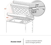 Corberó - Arcón Congelador Horizontal | CCHM1006M | 99L | 54,7cm x 84,9cm | Motor Inverter 38db | Sistema Dual | Súper Congelación | Control con Display | 1 Cesta |Blanco