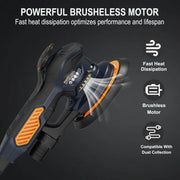 MAXXT Lijadora orbital,350w lijadora orbital aleatoria 10000 OPM con 6 velocidades variables y 10 piezas de 150mm papel,con Bolsillo Lavable de Recogida, para Lijar Madera y Metal