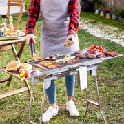 Barbacoa Plegable De Acero Inoxidable Para Carbón Innovagoods Acero Inoxidable Acero