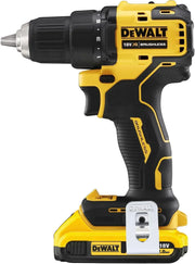 DEWALT Taladro atornillador compacto sin escobillas XR 18V Li-Ion 2 Ah, Sin cable, con maletín TSTAK, luz LED, 2 baterías, Cargador, 2 velocidades (0-450/1650 rpm), DCD708D2T-QW