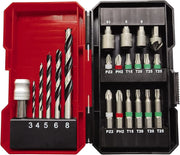 Einhell Taladro con batería TE-CD 18/45 3X-Li+22 Power X-Change (18 V, 45 Nm, portabrocas desmontable, pieza angular y excéntrica, set de puntas de 22 piezas, 2 baterías de 2,0 Ah, cargador + E-Box)