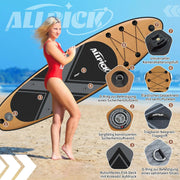 ALLPICK Premium SUP Board Set, Stand Up Paddling Board Aufblasbar, Mit Universal Kamerahalterung, Komplettes Zubehör, Verstellbares Paddel, Anfänger, Fortgeschrittene, 200kg