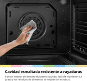 COMFEE' Horno Pizza Eléctrico Empotrable Multifunción, Convección, 1 Bandeja y 1 Rejilla, Limpieza Aquactiva, 70L, 7 Funciones, Ventilador de, Cavidad Esmaltada, Puerta Fría, CBO70M80D2-BK [Clase A]