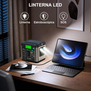 Generador Solar Portátil S160, 222Wh Estación de Energía, Salida de CA de 300W (Pico de 600W), Puerto USB-C de 65W, Batería Externa para Camping, Viajes, Pesca, RV