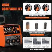 FEIFANKE MIG135 Soldador De Hilo Sin Gas 135A 230V Soldador Inverter Mini SinéRgico 3 en 1 Electrodo MIG TIG Maquina De Soldar AlimentacióN RáPida De Hilo Compatible con Hilo De Soldadura E308LFC-O