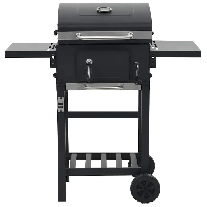 Barbacoa de carbón con estante inferior negra v6900