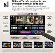 50UA73006LA - TV 50", UHD 4K, WebOS 25, Ultimate IA, HDR10 Pro, Super Upscaling, Dolby Digital Plus, Google Assistant, Negro