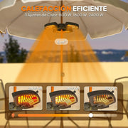 Outsunny Infrared Heater for Parasol 800/1600/2400W Black