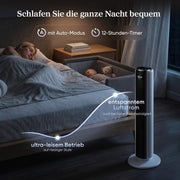 Levoit-Turmventilator mit Fortschrittlichem Schlafmodus-Ventilator leise 12Std Timer 4 Modi 5 Geschwindigkeiten-Automatikbetrieb mit Sensor-Oszillation Tower Fan mit Fernbedienung Weiß 92CM