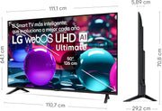 50UA73006LA - TV 50", UHD 4K, WebOS 25, Ultimate IA, HDR10 Pro, Super Upscaling, Dolby Digital Plus, Google Assistant, Negro