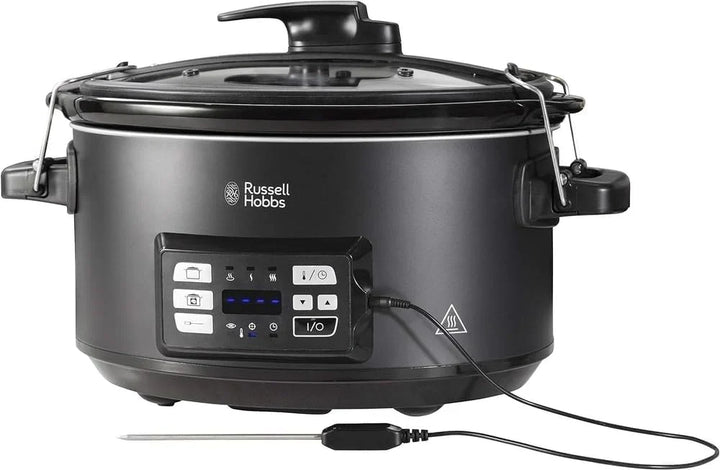 Russell Hobbs Olla de Cocción Lenta Sous Vide - Olla 3 en 1: Cocinar al Vacío, Cocción Lenta y Medidor Temperatura, Pantalla Digital LED, 6 Raciones, Recipiente Extraíble de Cerámica, Negro - 25630-56