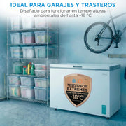 MIDEA Arcon Congelador Pequeño de 418L | Congelador Horizontal Convertible a Frigorífico con Motor Inverter, Control Electrónico de Temperatura, Cestas con Asa | Arcón Silencioso 41 db Bajo Consumo