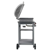 Barbacoa Portátil De Gas Con Mesita De 3 Estantes Plateado Vidaxl