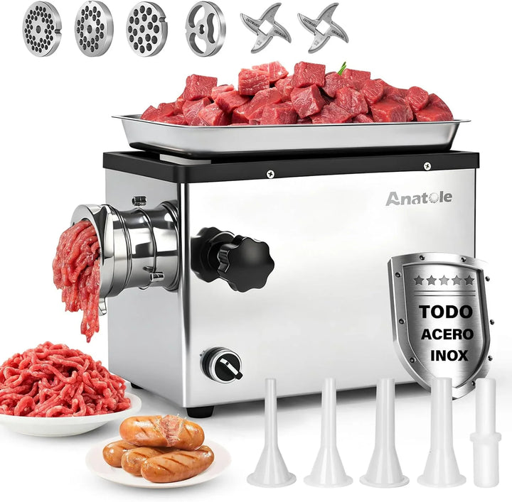 Anatole Picadora de Carne Eléctrica Comercial 1100W Acero Inox Integral
