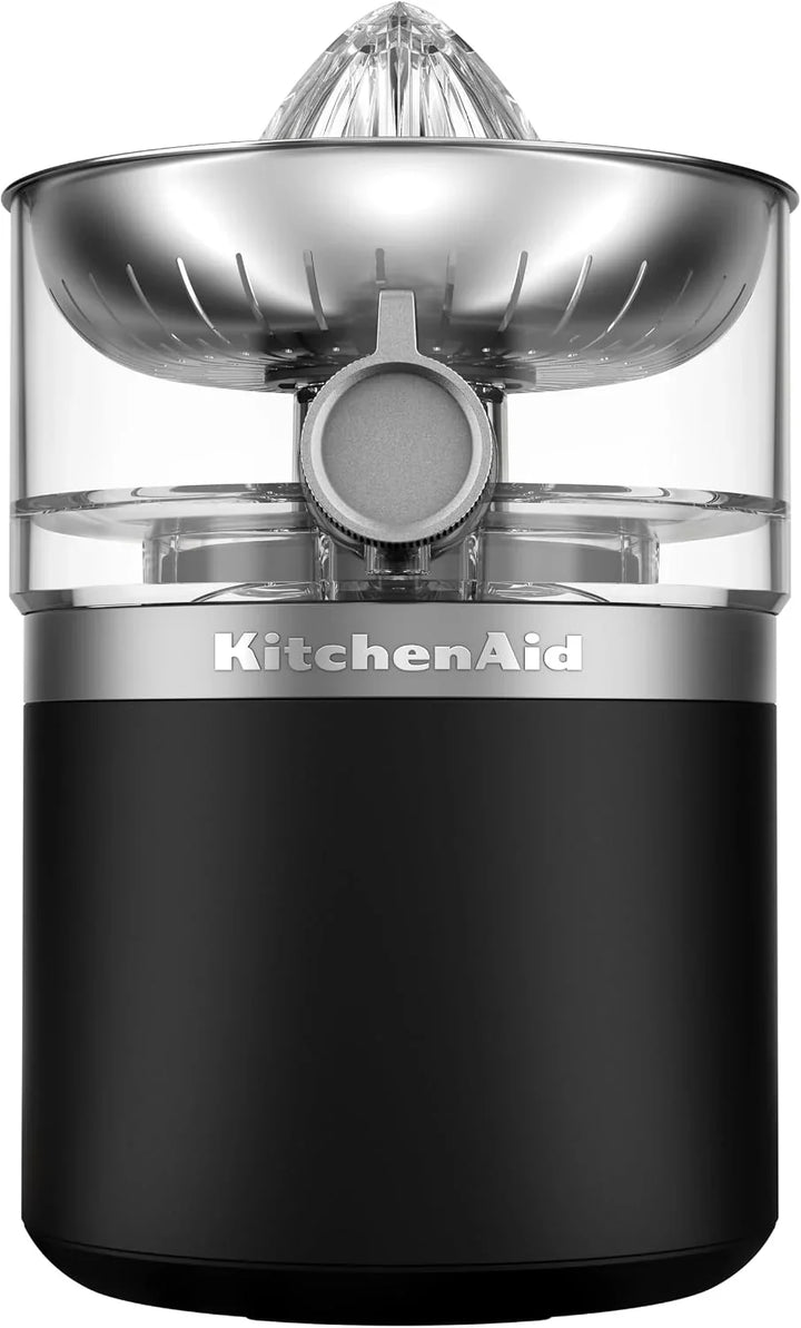 KitchenAid Go Exprimidor Inalámbrico, Cabezal Reversible Automático, Recipiente 473ml Sin BPA, Apto Lavavajillas, Naranja, Limón y Lima, Batería No Incluida, Negro Mate