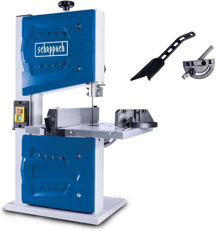 Scheppach - Sierra de cinta HBS25-350 W - 230 V - Altura de corte 80 mm - Velocidad de la cinta 880 m/min - Velocidad de rotación 1400 min-1 - Mesa reclinable 45°