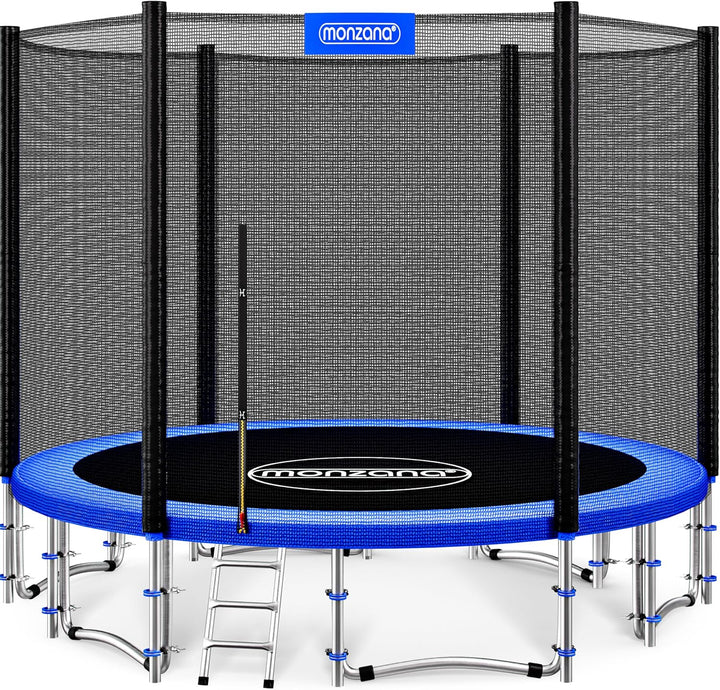 MONZANA® Trampolin Ø 183/244/305/366/427 cm Trampoline Garden Safety Net TÜV Süd GS Edge Protectors Ladder Set Complete