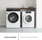 Corberó - Secadora de Evacuación | CSM320W | 3 Kgs | Secado Rápido 45 Min | Display LED | 5 Programas | Apertura 180º | 65dB | Blanco