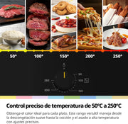COMFEE' Horno Pizza Eléctrico Empotrable Multifunción, Convección, 1 Bandeja y 1 Rejilla, Limpieza Aquactiva, 70L, 7 Funciones, Ventilador de, Cavidad Esmaltada, Puerta Fría, CBO70M80D2-BK [Clase A]